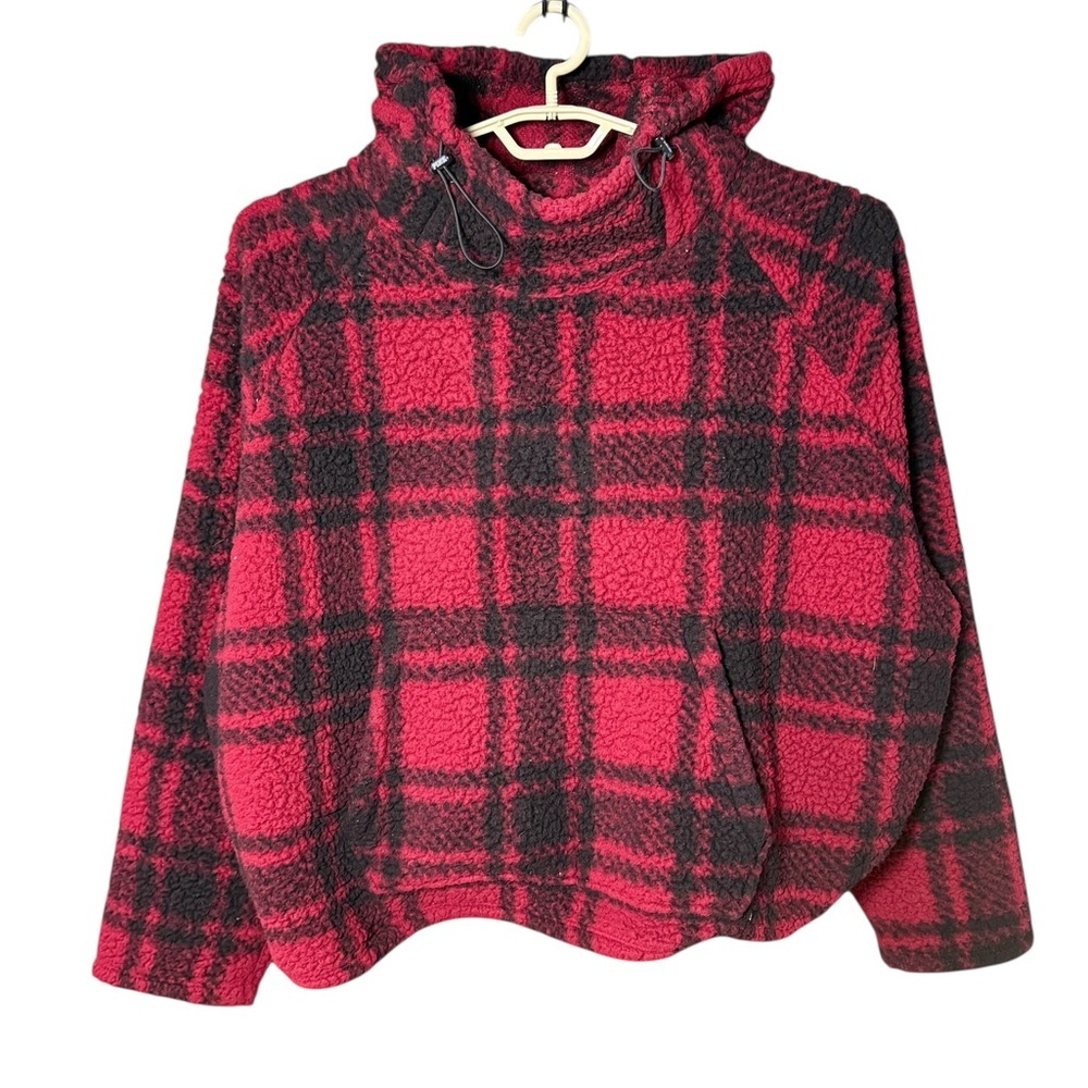 PINK Victoria's Secret Red and Black Plaid Hoodie